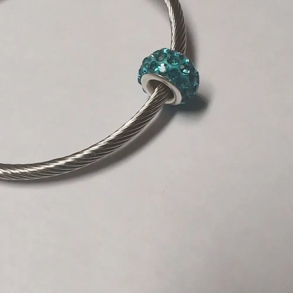 Blue Rhinestones Charm for Pandora Style‎ Bracelet
